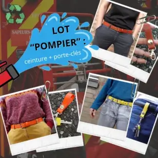 Lot "pompier" : ceinture et porte-clés assortis en lance à incendie
