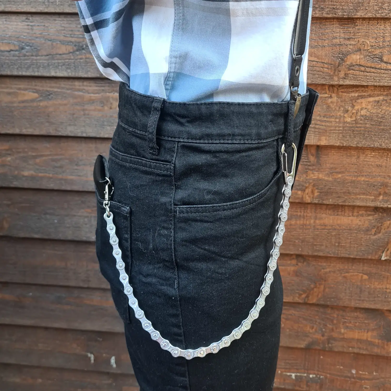 Chainette de portefeuille en chaîne de vélo – 35, 45 ou 55 cm – Portefeuille vegan en option Chainette de portefeuille en chaîne de vélo - portefeuille vegan minimaliste upcyclé en option