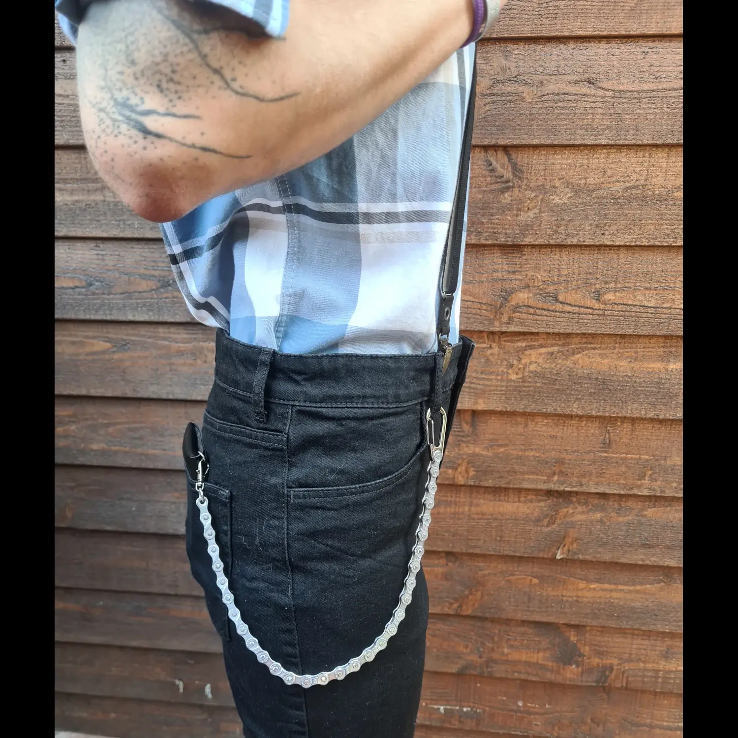 Chainette de portefeuille en chaîne de vélo – 35, 45 ou 55 cm – Portefeuille vegan en option Chainette de portefeuille en chaîne de vélo - portefeuille vegan minimaliste upcyclé en option