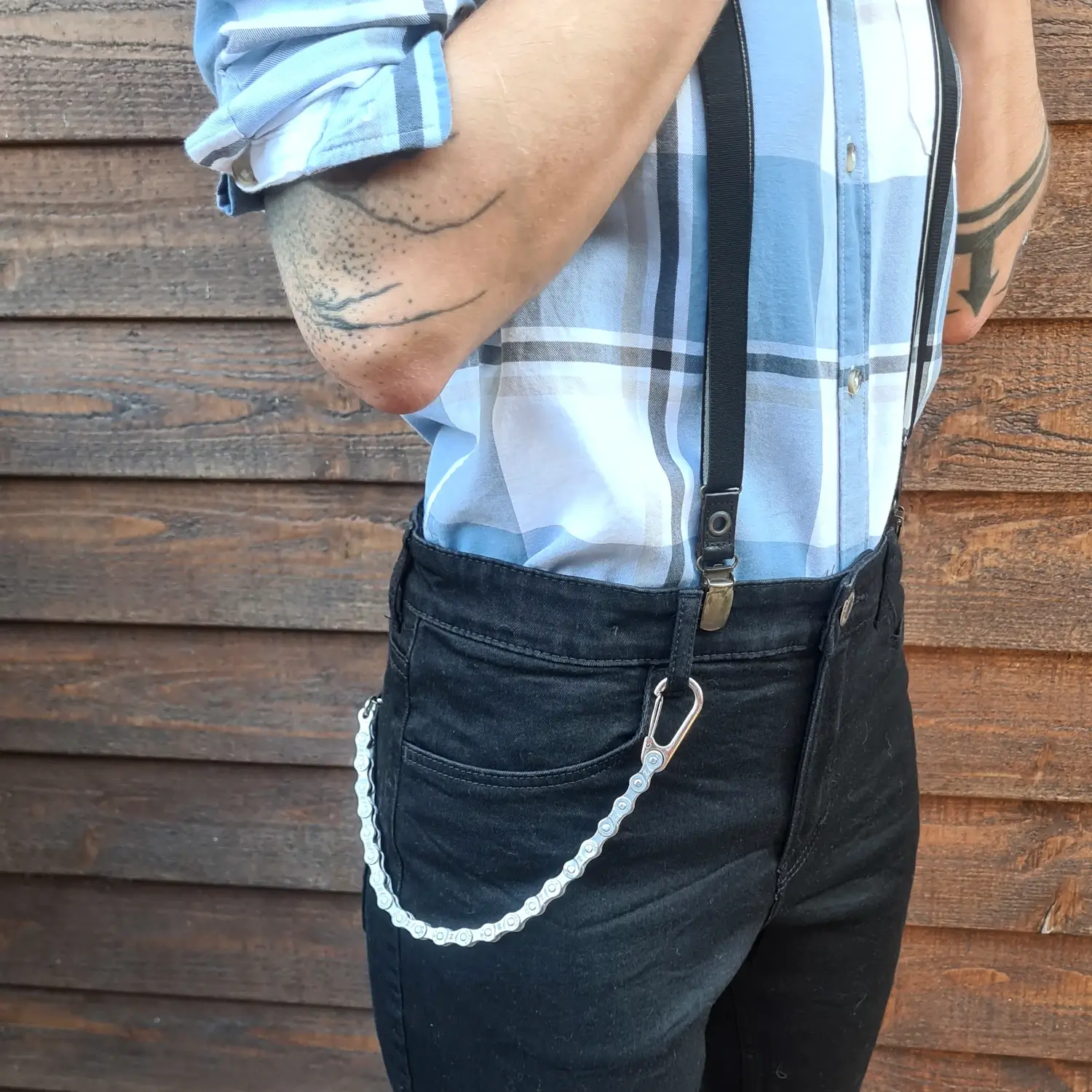 Chainette de portefeuille en chaîne de vélo – 35, 45 ou 55 cm – Portefeuille vegan en option Chainette de portefeuille en chaîne de vélo - portefeuille vegan minimaliste upcyclé en option