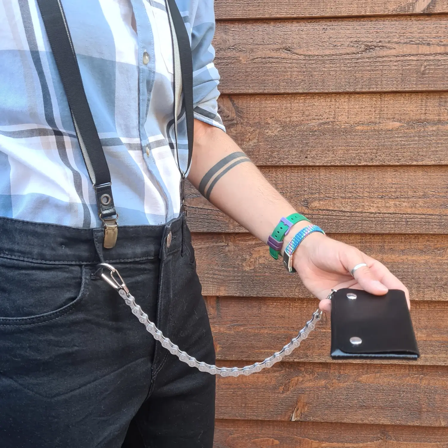 Chainette de portefeuille en chaîne de vélo – 35, 45 ou 55 cm – Portefeuille vegan en option Chainette de portefeuille en chaîne de vélo - portefeuille vegan minimaliste upcyclé en option