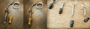 Porte-clés en valves upcyclées + adaptateur