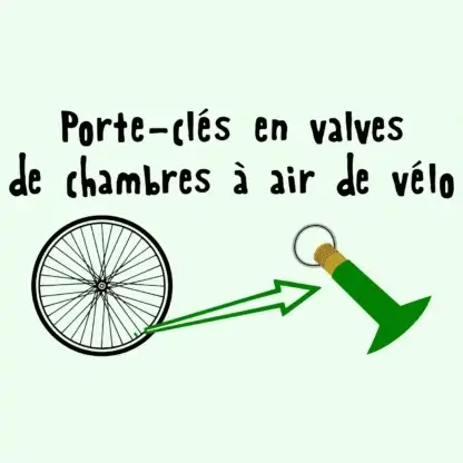 Porte-clés valve de chambre à air de vélo upcyclée - cadeau cycliste