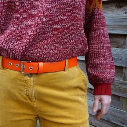 Ceinture orange en lance à incendie upcyclée