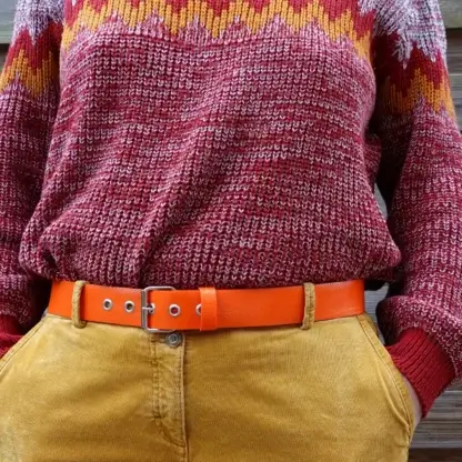Ceinture en lance à incendie orange upcyclée