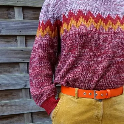Ceinture en lance à incendie orange upcyclée