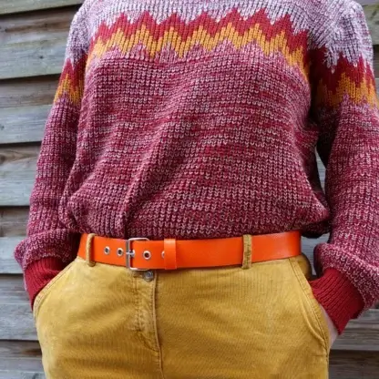 Ceinture en lance à incendie orange upcyclée