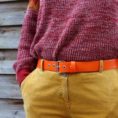 Ceinture orange en lance à incendie upcyclée