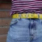 Ceinture jaune en lance à incendie réformée - upcyclée et vegan