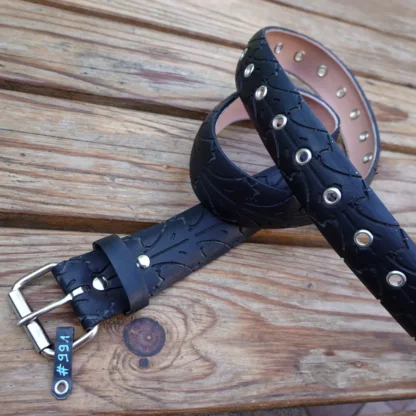 Ceinture noire large en pneu de vélo upcyclé
