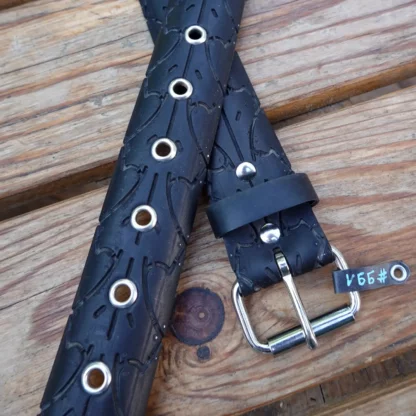 Ceinture en pneu de vélo upcyclé - noire large