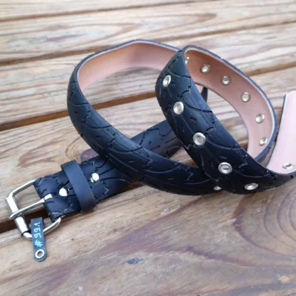 Ceinture noire large en pneu de vélo upcyclé