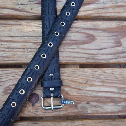 Ceinture en pneu de vélo upcyclé - noire large