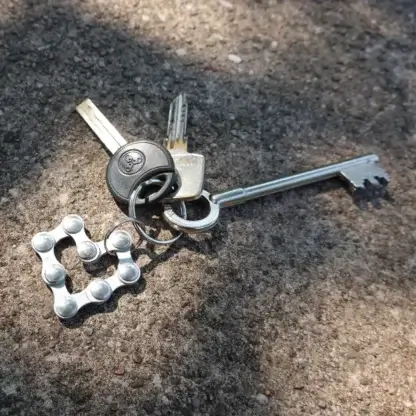 Porte-clés coeur en chaine de vélo upcyclée
