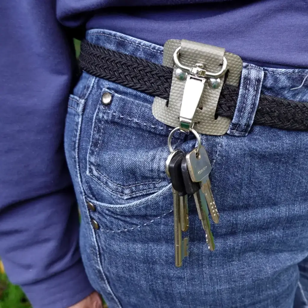 Passant porte-clés de ceinture en tuyau de lance à incendie upcyclé
